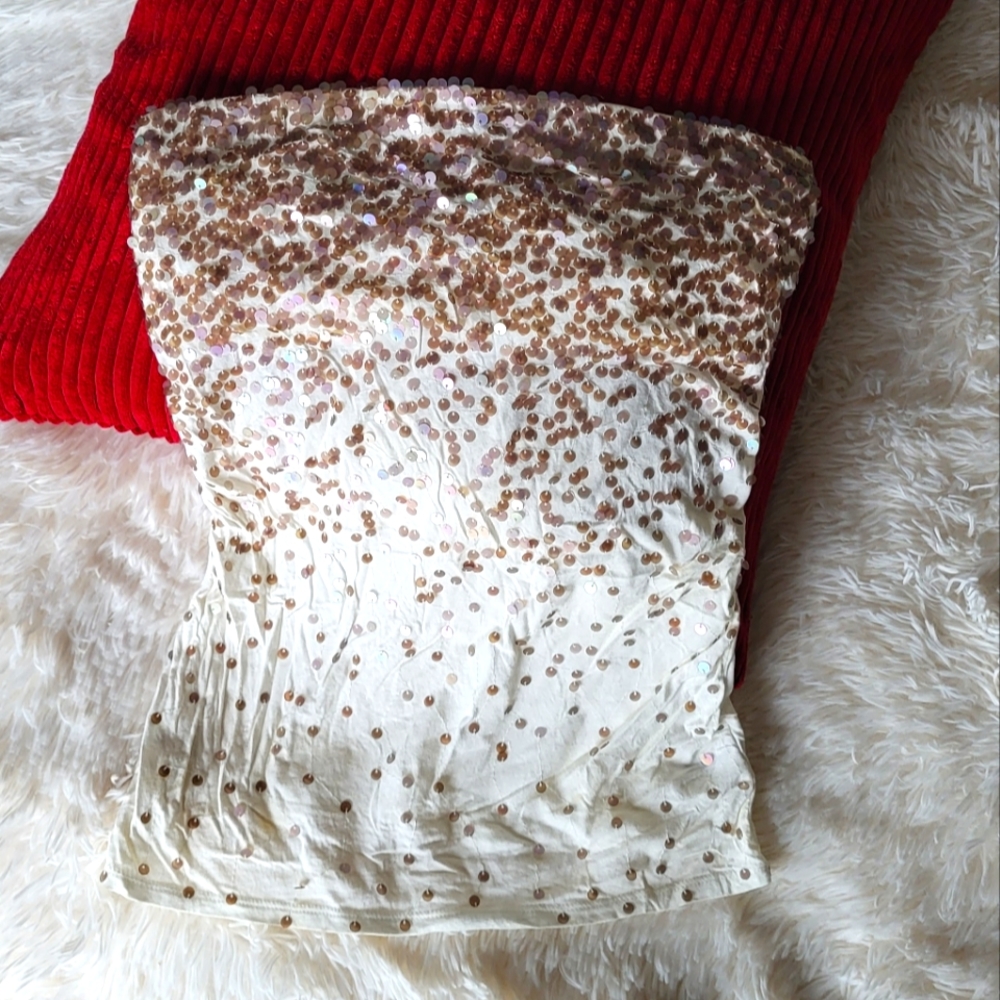 Sequin Strapless Tank